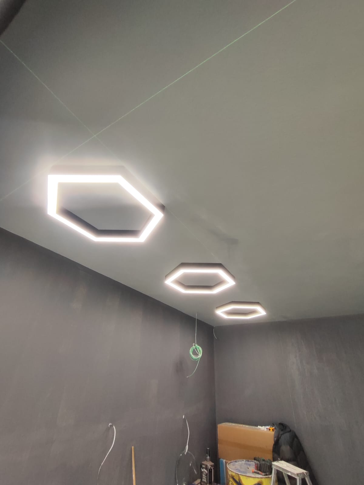 Dekoratif hexagon LED tavan